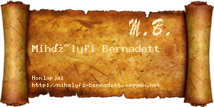 Mihályfi Bernadett névjegykártya