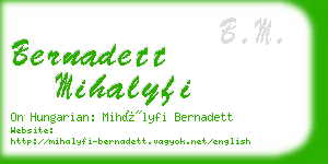 bernadett mihalyfi business card